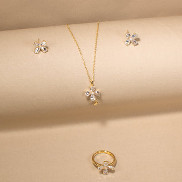 Sweet Clover Pendant Set with Ring
