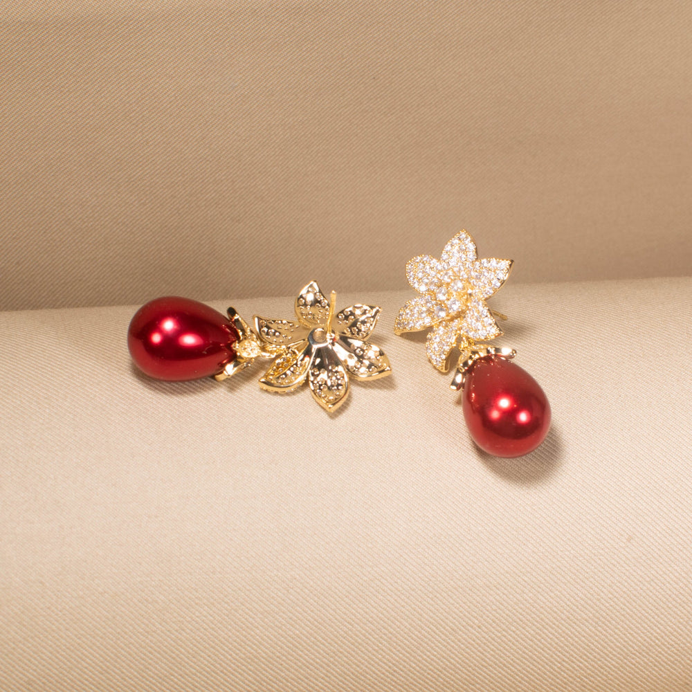 Sweet Pea Sparkle Earrings - Red