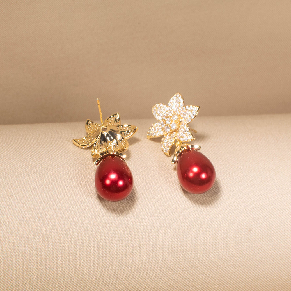 Sweet Pea Sparkle Earrings - Red