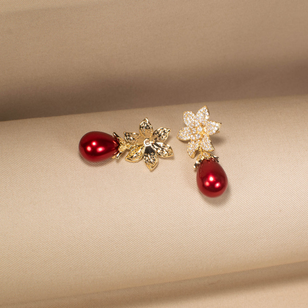Sweet Pea Sparkle Earrings - Red
