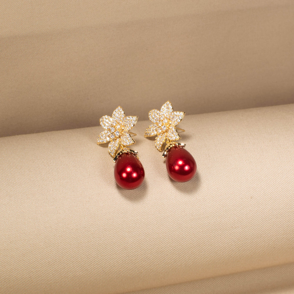 Sweet Pea Sparkle Earrings - Red