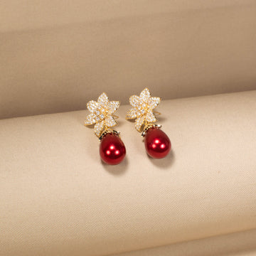 Sweet Pea Sparkle Earrings - Red