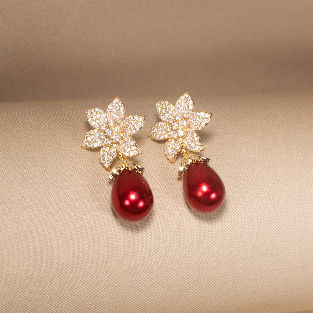 Sweet Pea Sparkle Earrings - Red
