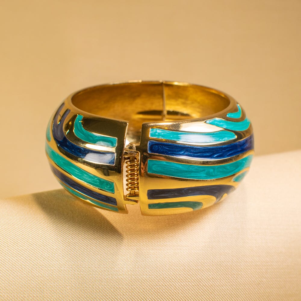 Swirly Blues Broad Cuff