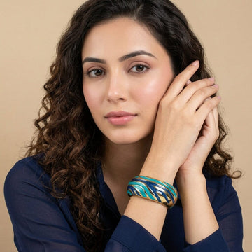 Swirly Blues Broad Cuff