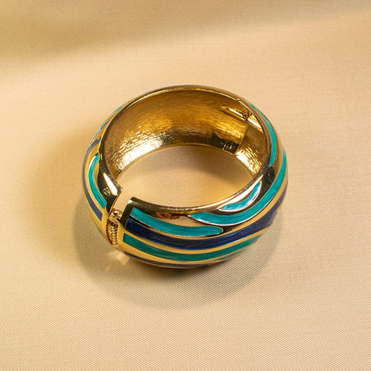 Swirly Blues Broad Cuff