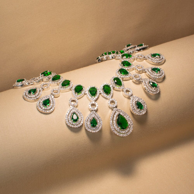 Taarika Necklace Set -  Emerald Green