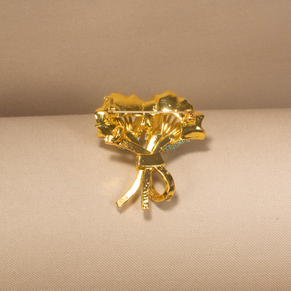 Teal Tulip Posy Brooch