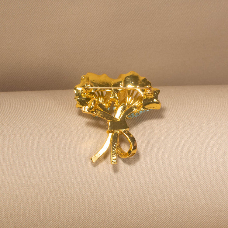 Teal Tulip Posy Brooch