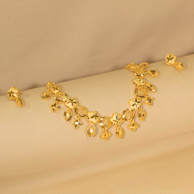 Tejas Gold Replica Necklace Set - Alankar Collection