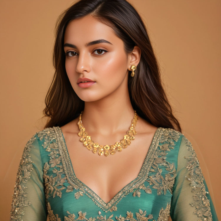 Tejas Gold Replica Necklace Set - Alankar Collection