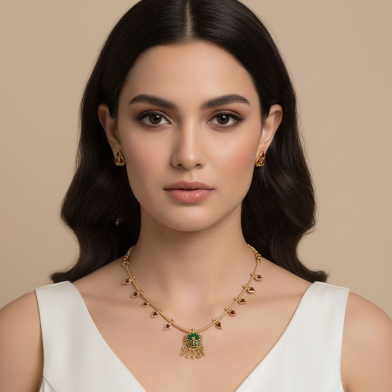 Temple Bloom Necklace Set - Sparsh Collection