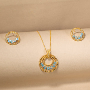 The Aegean Halo Pendant Set
