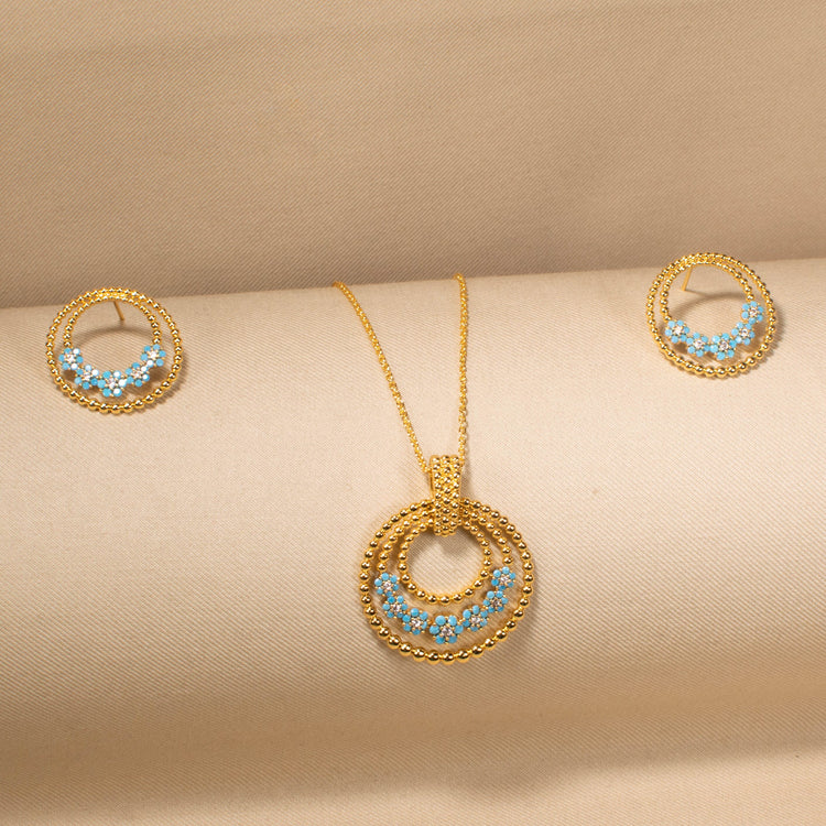 The Aegean Halo Pendant Set