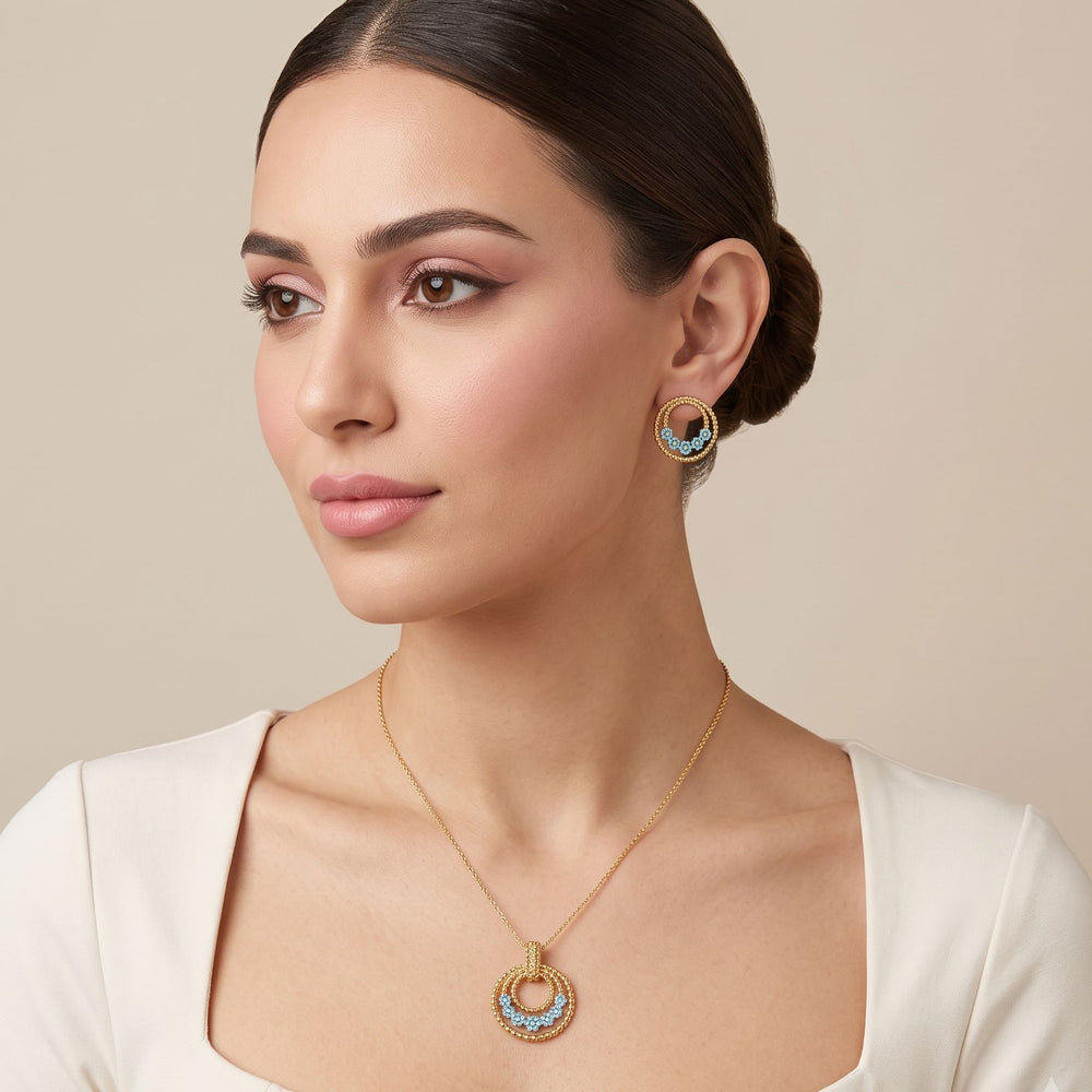 The Aegean Halo Pendant Set