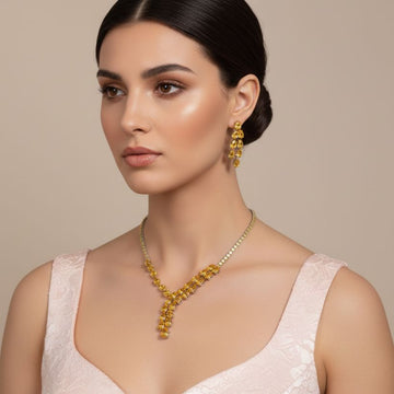 The Amber Lattice Necklace Set