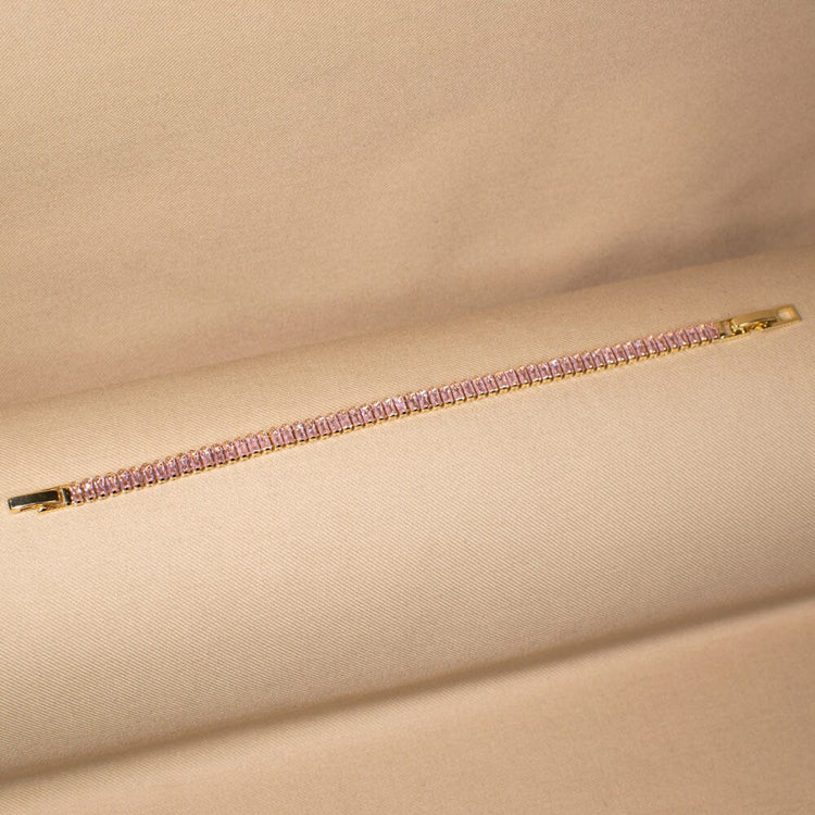 The Baguette Beam Bracelet - Pink