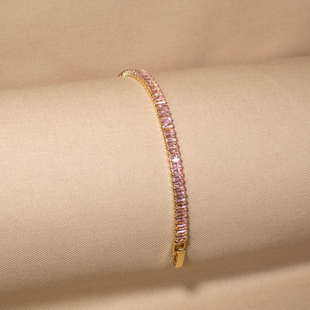 The Baguette Beam Bracelet - Pink