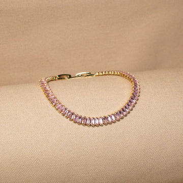 The Baguette Beam Bracelet - Pink