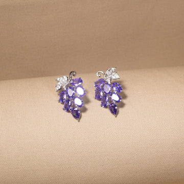 The Berry Crush Earrings - Purple