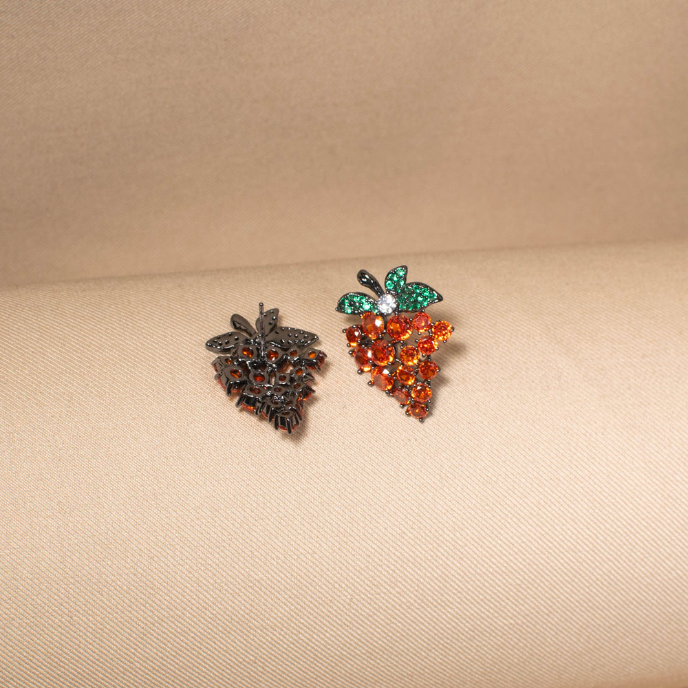The Berry Crush Earrings - Reddish Orange