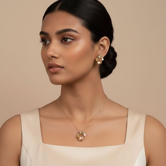 The Champagne Cluster Pendant Set - Minima Collection