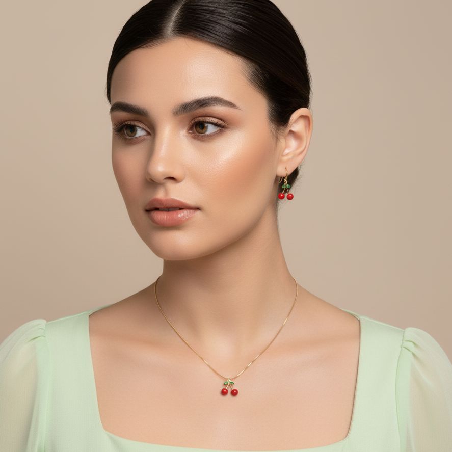 The Cherry On Top  Pendant Set