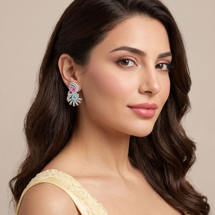 The Cotton Candy Splash Earrings