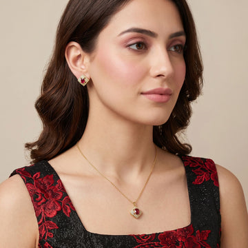 The Crimson Royale Pendant Set
