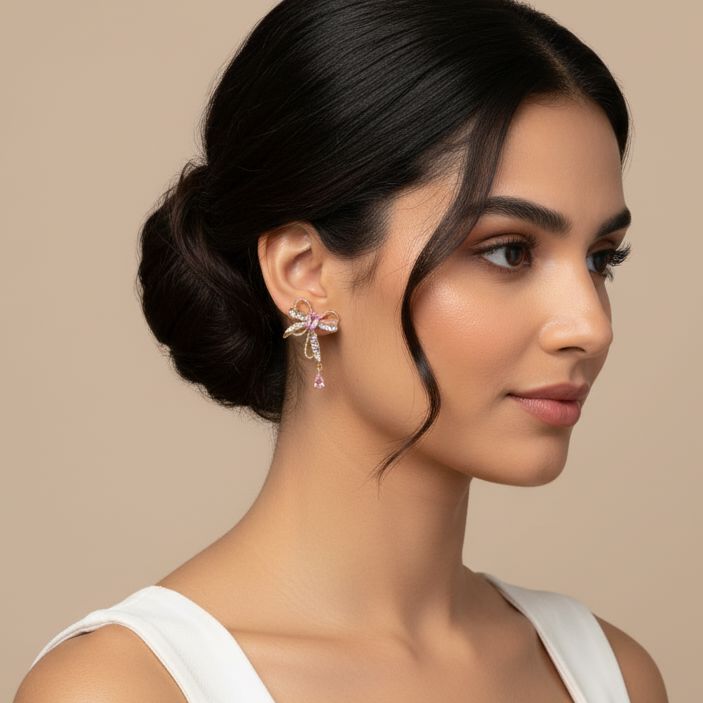 The Crystal Bow Drop - Edgy Collection