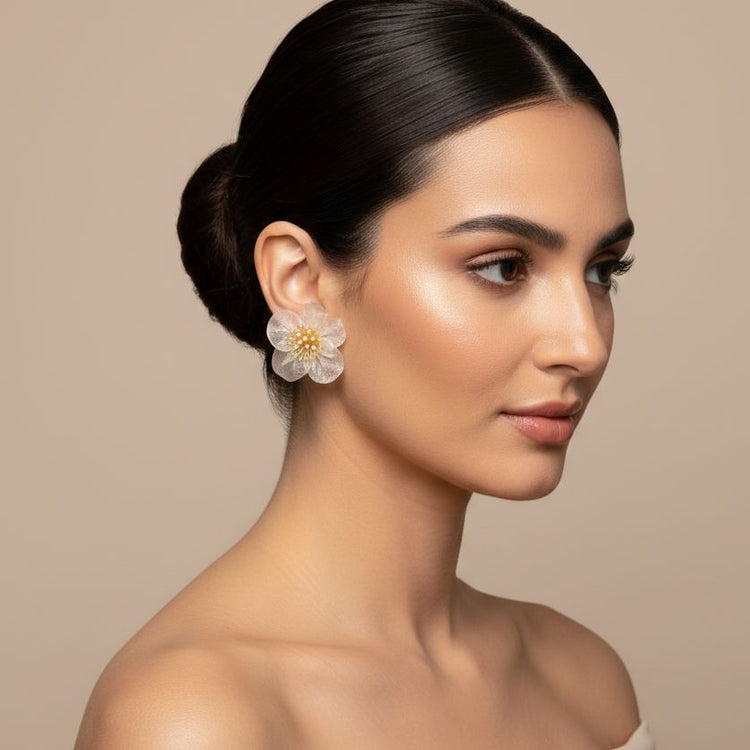The Crystal Camellia Studs