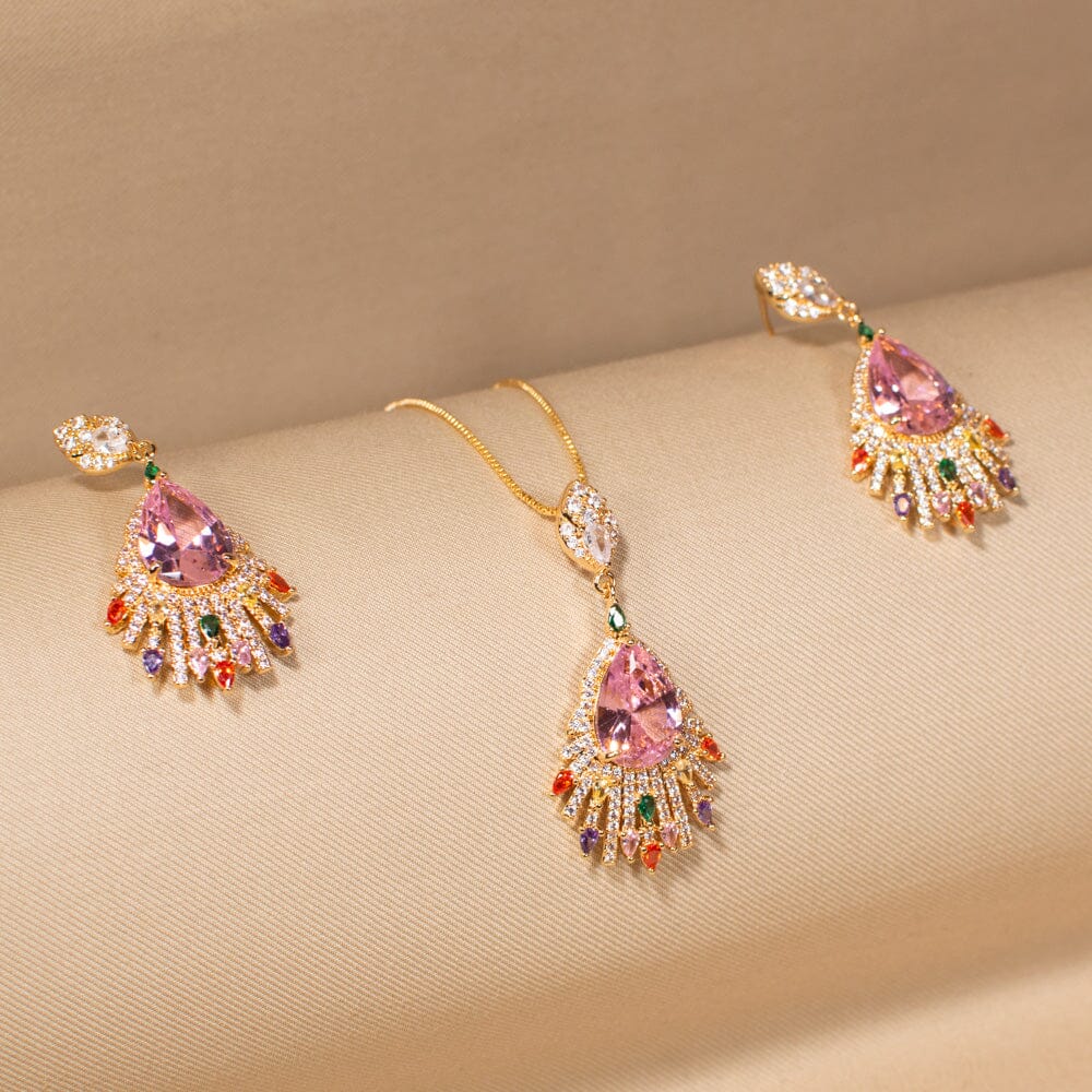 The Diva Drop Pendant Set-Glitterati Collection