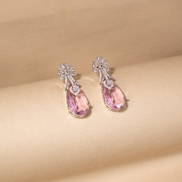 The Empress Drop Necklace Set - Pink