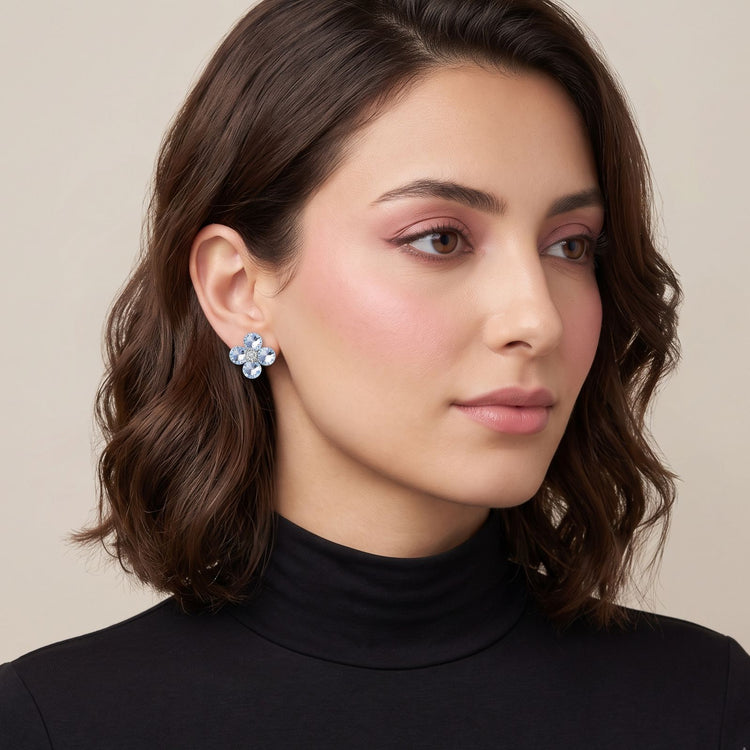 The Frosty Clover Studs - Blue