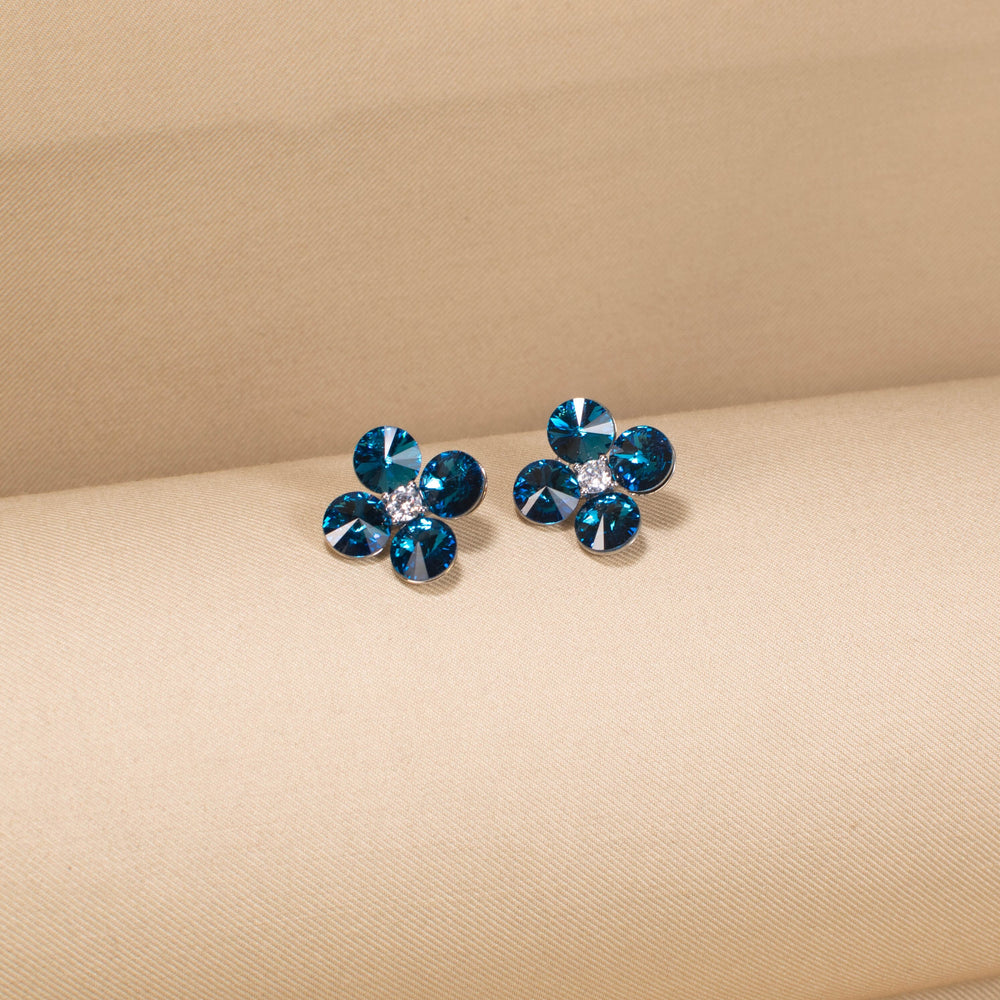 The Frosty Clover Studs -  Midnight Blue
