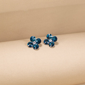 The Frosty Clover Studs -  Midnight Blue