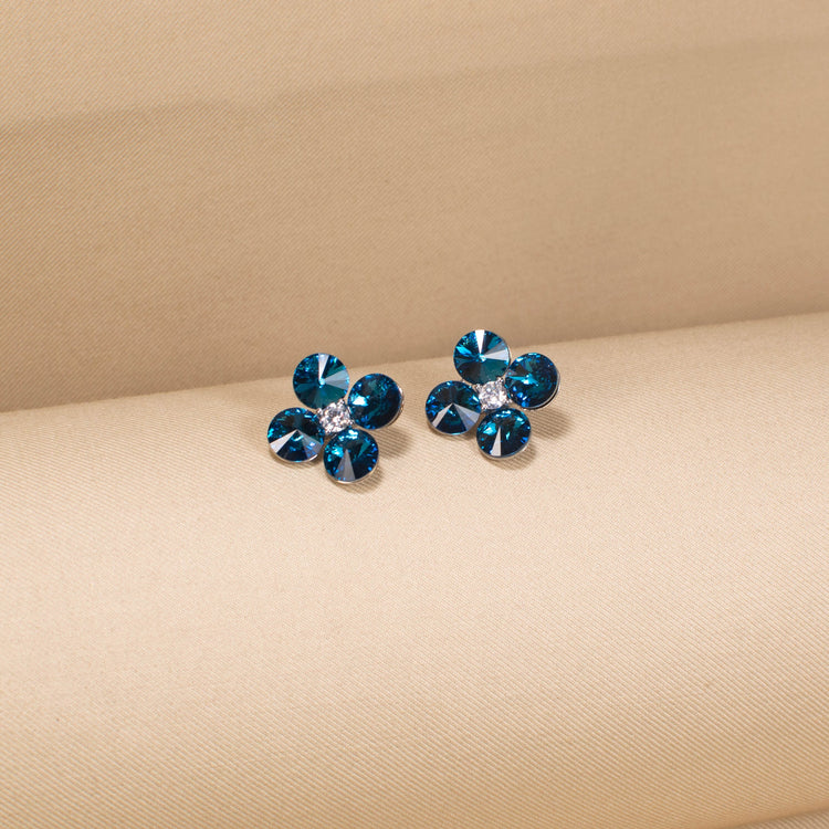 The Frosty Clover Studs -  Midnight Blue