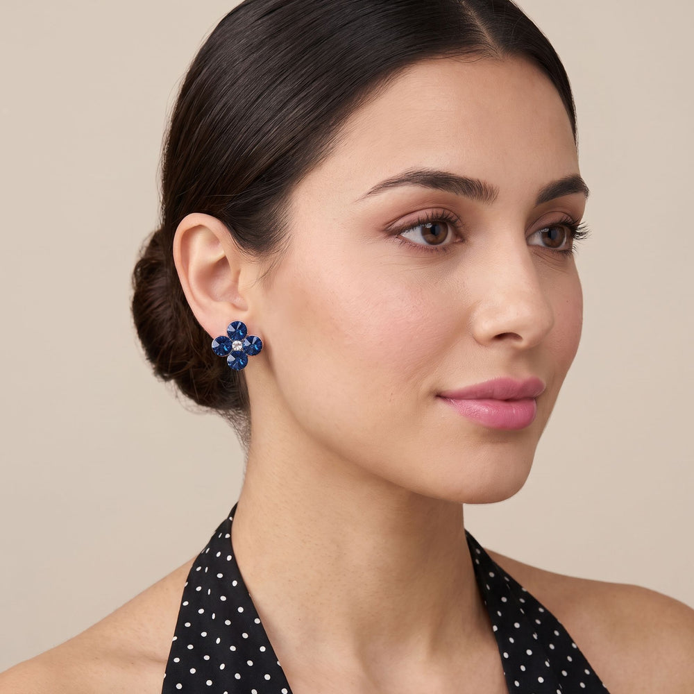 The Frosty Clover Studs -  Midnight Blue