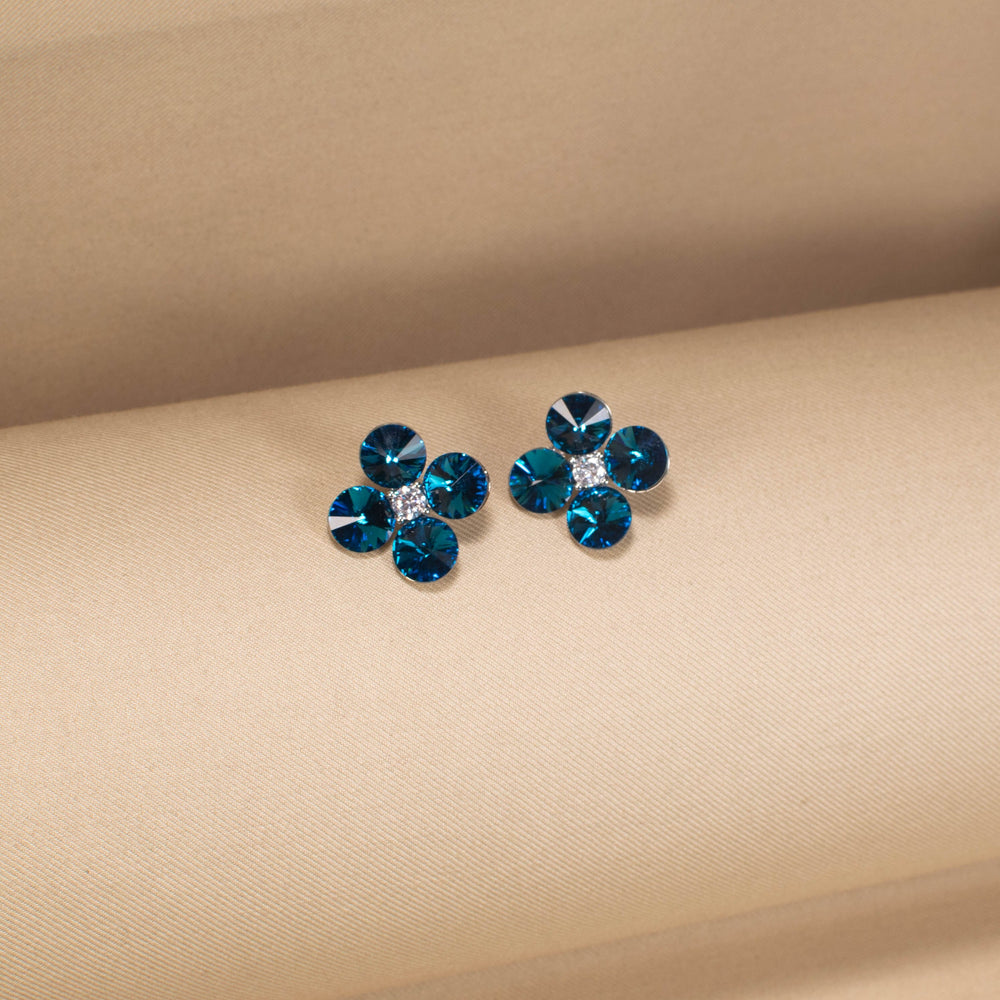 The Frosty Clover Studs -  Midnight Blue