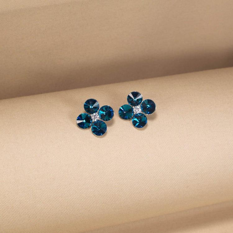 The Frosty Clover Studs -  Midnight Blue