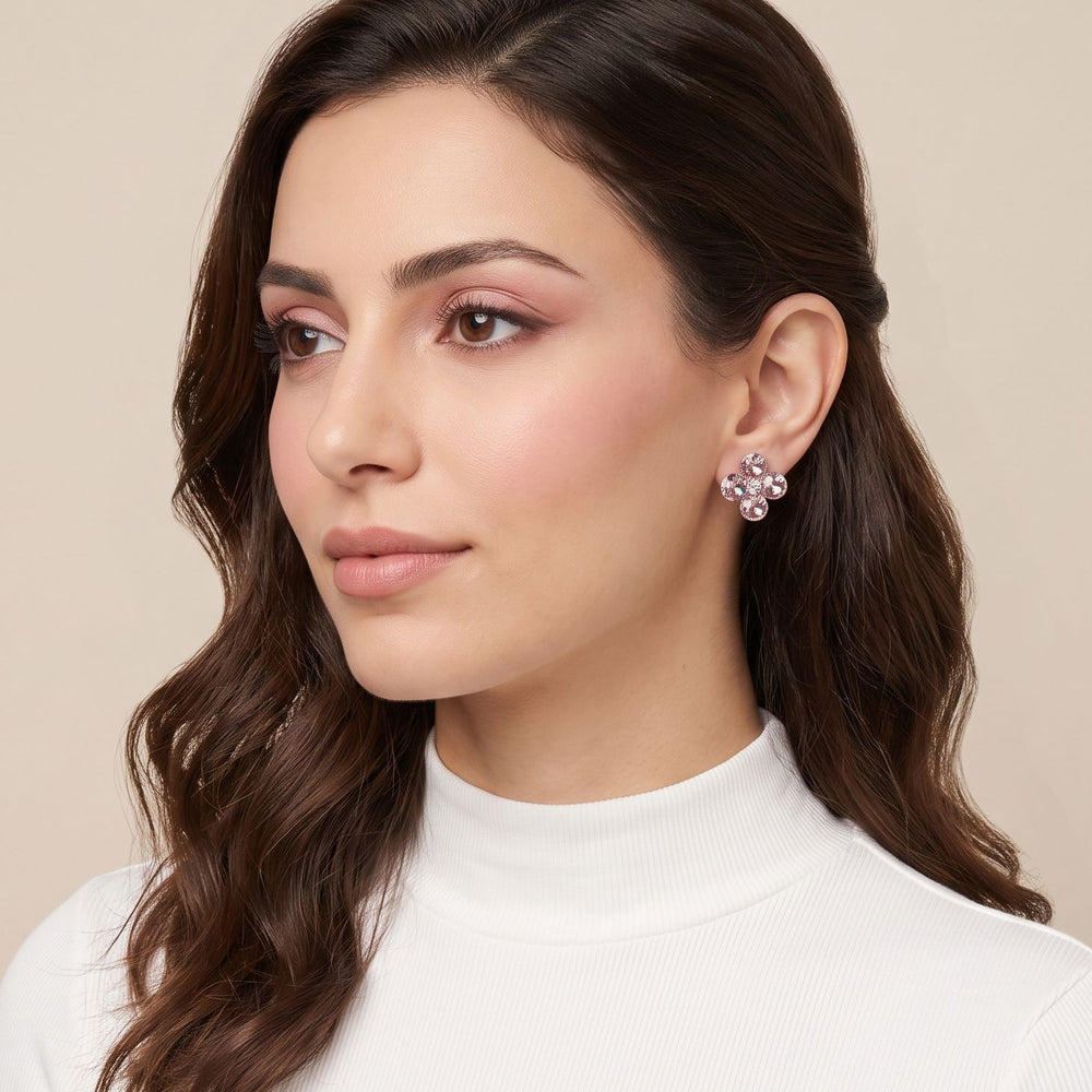 The Frosty Clover Studs - Plum