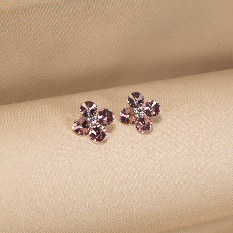 The Frosty Clover Studs - Plum