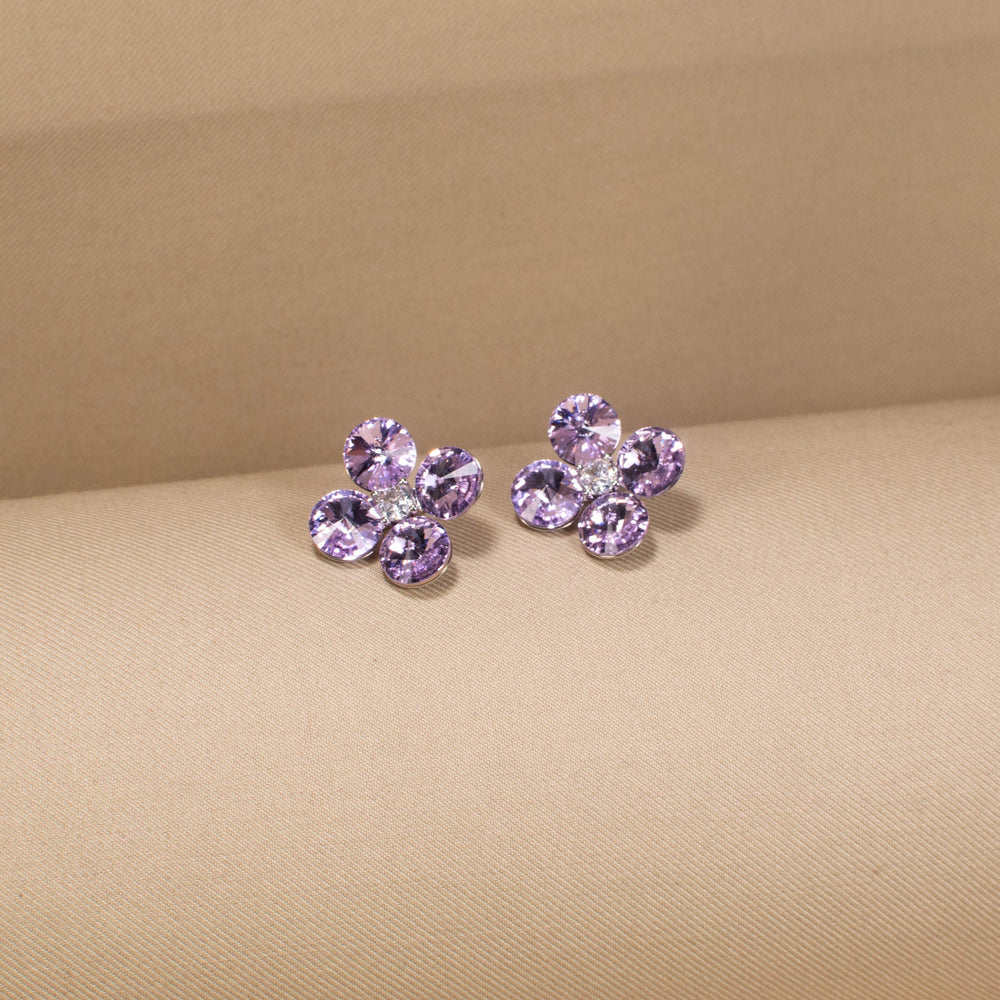 The Frosty Clover Studs -  Purple