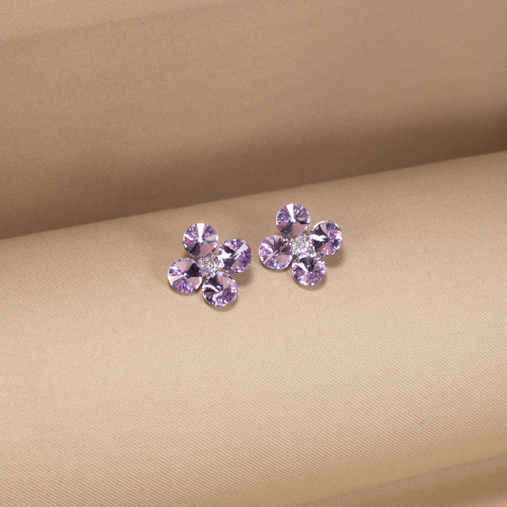 The Frosty Clover Studs -  Purple