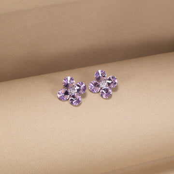 The Frosty Clover Studs -  Purple