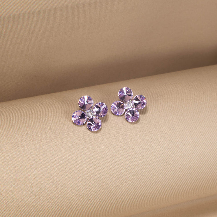 The Frosty Clover Studs -  Purple