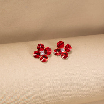 The Frosty Clover Studs - Red