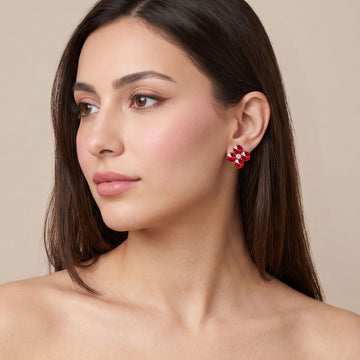 The Frosty Clover Studs - Red