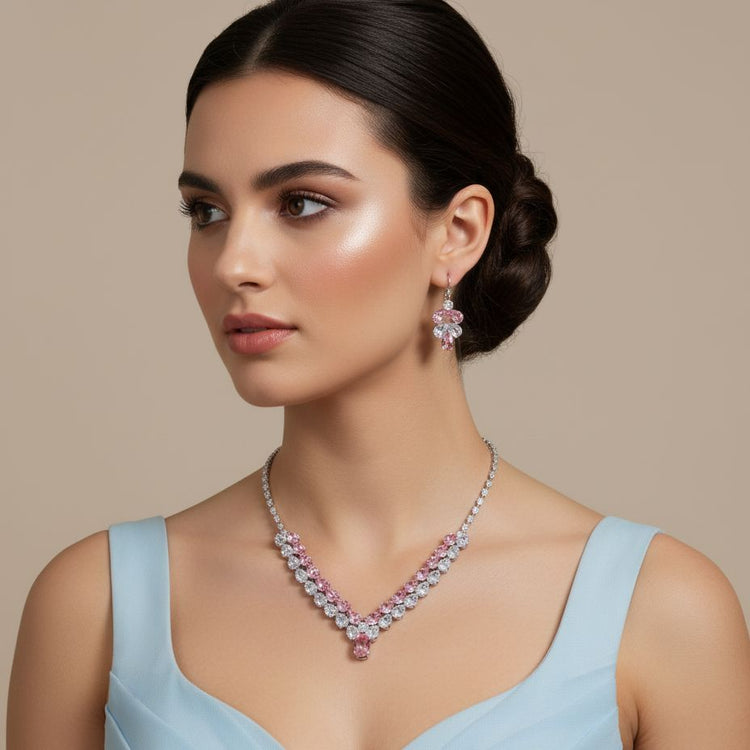 The Gala Glow Necklace Set-Pastel-Glitterati Collection