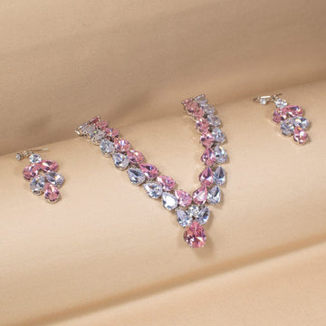 The Gala Glow Necklace Set-Pastel-Glitterati Collection